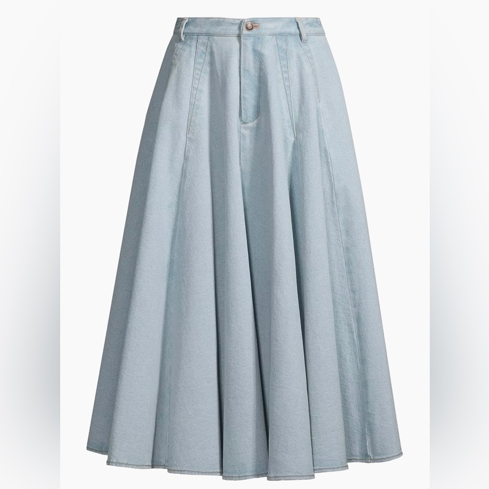 NWT Jason Wu Denim Flared Midi-Skirt, Size 8